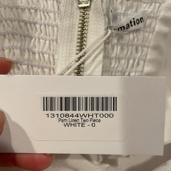 Reformation Pam Linen Two Piece white size 0 NWT New with tags - Picture 8 of 8